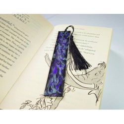 Black/Purple/Silver Epoxy Resin Bookmark