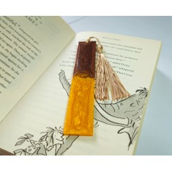 Yellow/Brown Epoxy Resin Bookmark