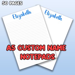 Custom A5 50 Page Notepad with Your Name